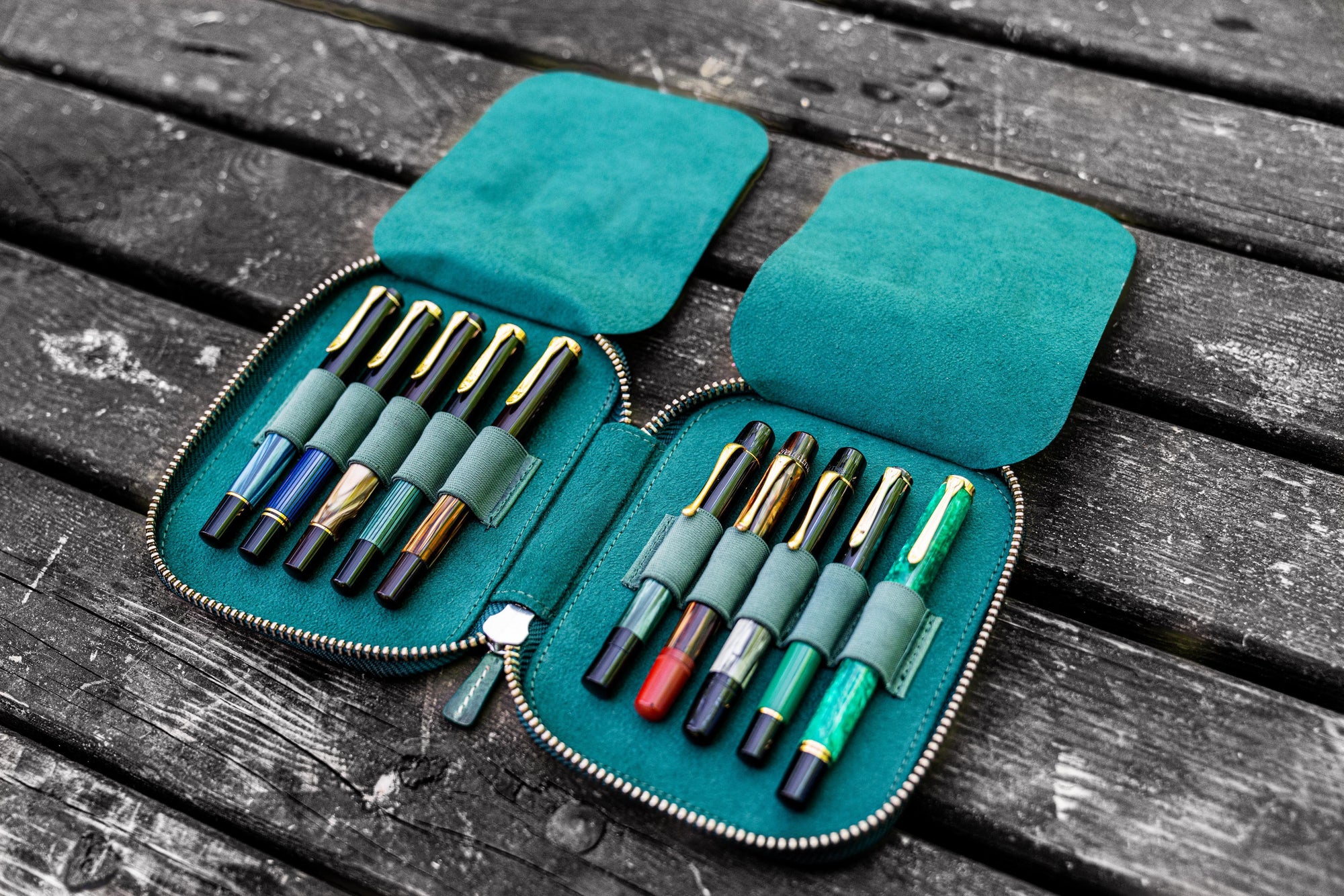 Ebern Designs Scythia Leather Stackable Pen Bag