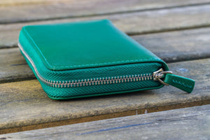 Leather Zippered 3 Slots Pen Case - Green-Galen Leather