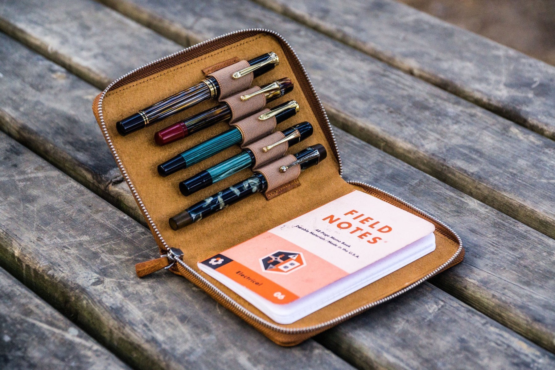Field Notes Leather Cover with Pen Holders | Galen Leather