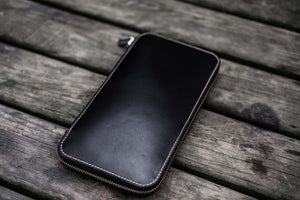 Leather Zippered Hobonichi Weeks Mega Cover - Black-Galen Leather