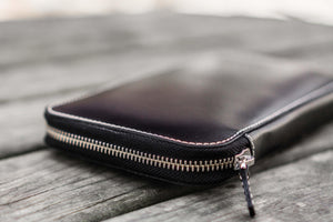 Leather Zippered Hobonichi Weeks Mega Cover - Black-Galen Leather