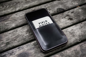 Leather Zippered Hobonichi Weeks Mega Cover - Black-Galen Leather