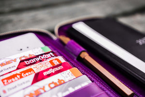 Leather Zippered Hobonichi Weeks Mega Cover - Purple-Galen Leather