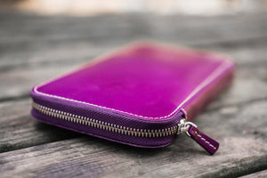 Leather Zippered Hobonichi Weeks Mega Cover - Purple-Galen Leather