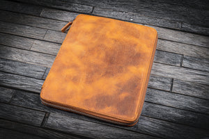 Leather Zippered Leuchtturm1917 B5 & Extra Large Moleskine Folio - Crazy Horse Brown-Galen Leather