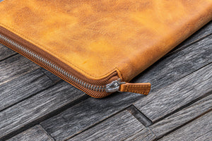 Leather Zippered Leuchtturm1917 B5 & Extra Large Moleskine Folio - Crazy Horse Brown-Galen Leather