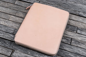 Leather Zippered Leuchtturm1917 B5 & Extra Large Moleskine Folio - Undyed Leather-Galen Leather