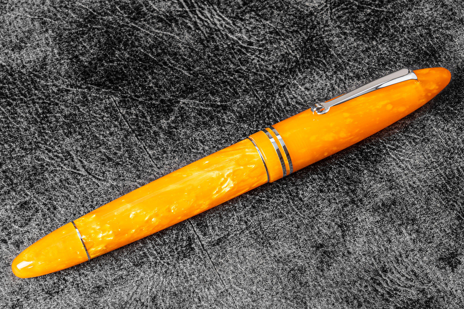 Leonardo Furore Fountain Pen - Arancio Orange RT-Galen Leather
