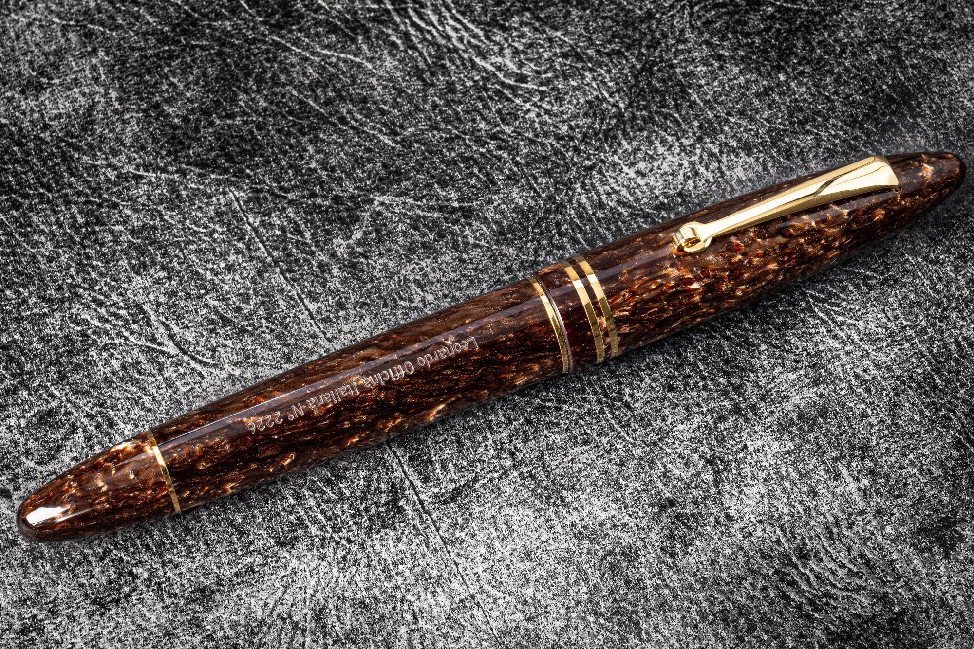 Leonardo Furore Fountain Pen - Bronze GT-Galen Leather