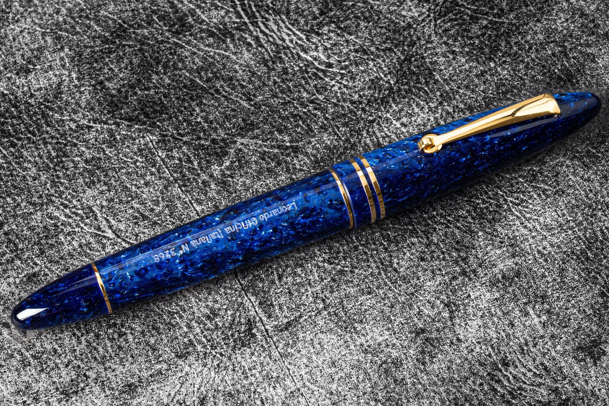 Leonardo Furore Fountain Pen - Galaxy Blue GT-Galen Leather