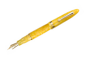 Leonardo Furore Fountain Pen - Sun Yellow GT-Galen Leather