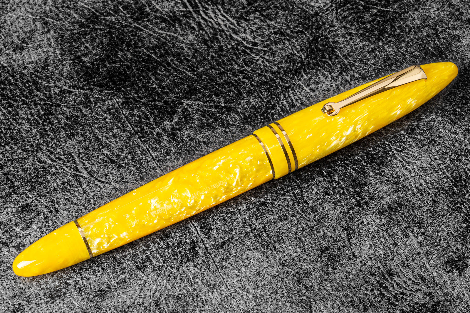 Leonardo Furore Fountain Pen - Sun Yellow GT-Galen Leather