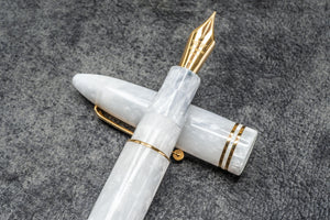 Leonardo Furore Fountain Pen - White Salt GT-Galen Leather