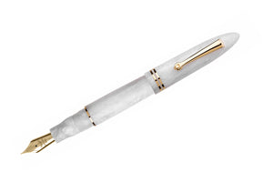 Leonardo Furore Fountain Pen - White Salt GT-Galen Leather
