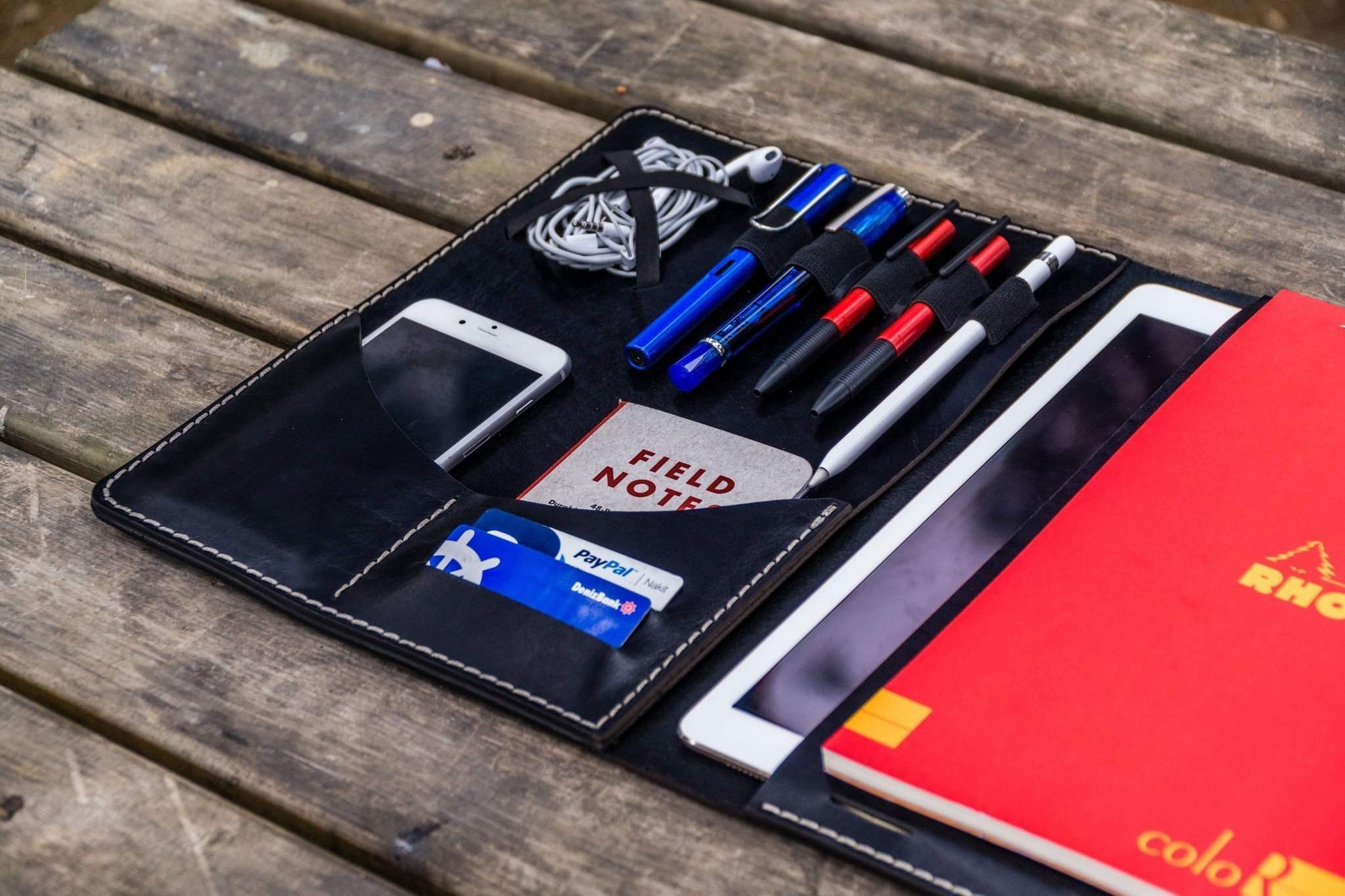 1. 『MONOCHROME』& PORTFOLIO Leuchtturm1917 A4 Leather Cover Portfolio - Black - Galen Leather