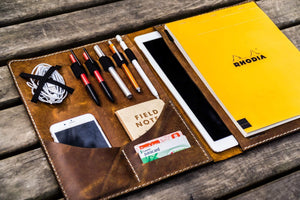 Leuchtturm1917 A4 - A4+ Leather Cover Portfolio - Crazy Horse Brown-Galen Leather