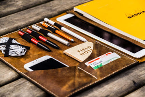 Leuchtturm1917 A4 - A4+ Leather Cover Portfolio - Crazy Horse Brown-Galen Leather
