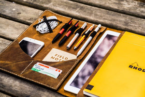 Leuchtturm1917 A4 - A4+ Leather Cover Portfolio - Crazy Horse Brown-Galen Leather