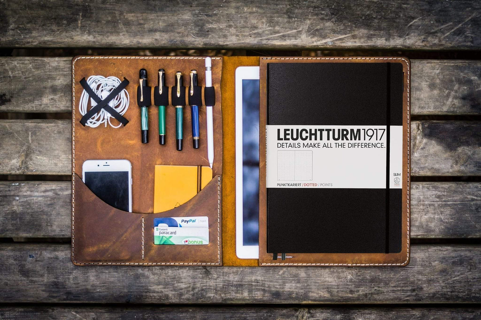 Leuchtturm1917 A4 - A4+ Leather Cover Portfolio - Crazy Horse Brown-Galen Leather
