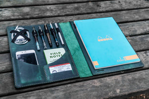 Leuchtturm1917 A4 - A4+ Leather Cover Portfolio - Crazy Horse Forest Green-Galen Leather