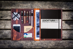 Leuchtturm1917 A4 - A4+ Leather Cover Portfolio - Crazy Horse Orange-Galen Leather