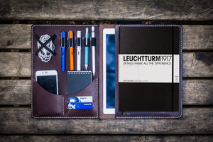 Leuchtturm1917 A4 - A4+ Leather Cover Portfolio - Dark Brown-Galen Leather