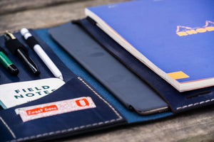 Leuchtturm1917 A4 - A4+ Leather Cover Portfolio - Navy Blue-Galen Leather