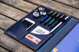 Leuchtturm1917 A4 - A4+ Leather Cover Portfolio - Navy Blue-Galen Leather