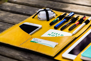 Leuchtturm1917 A4 - A4+ Leather Cover Portfolio - Yellow-Galen Leather