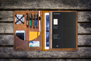 Moleskine Professional Workbook A4 Cover, Leather Compendium - Crazy Horse Brown-Galen Leather