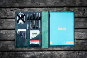 Moleskine Professional Workbook A4 Cover, Leather Compendium - Crazy Horse Forest Green-Galen Leather
