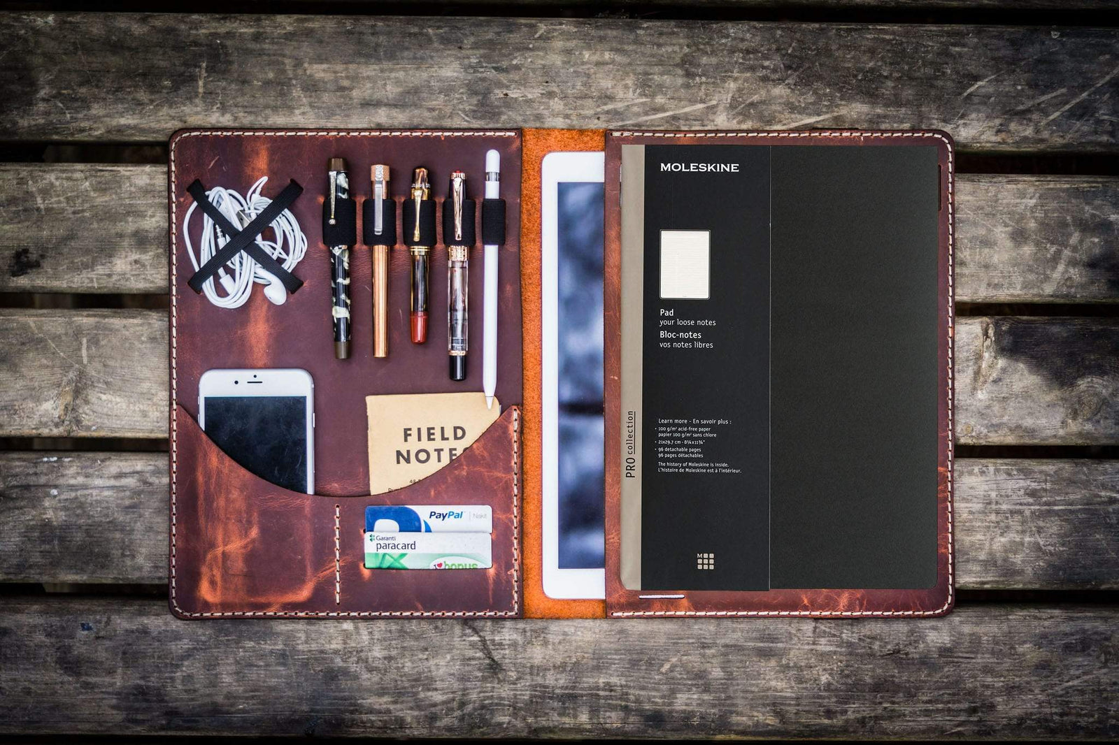 Moleskine Professional Workbook A4 Cover - Leather Compendium - Crazy Horse Orange