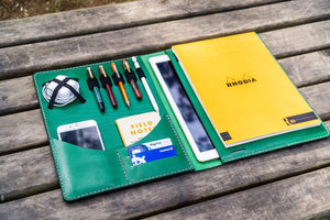 Moleskine Professional Workbook A4 Cover, Leather Compendium - Green-Galen Leather