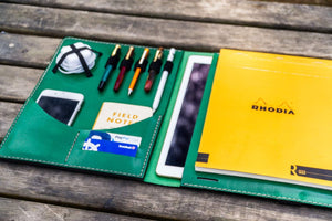 Moleskine Professional Workbook A4 Cover, Leather Compendium - Green-Galen Leather