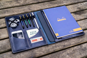 Moleskine Professional Workbook A4 Cover, Leather Compendium - Navy Blue-Galen Leather