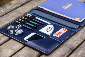 Moleskine Professional Workbook A4 Cover, Leather Compendium - Navy Blue-Galen Leather