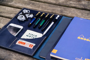 Moleskine Professional Workbook A4 Cover, Leather Compendium - Navy Blue-Galen Leather