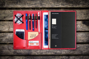 Moleskine Professional Workbook A4 Cover, Leather Compendium - Red-Galen Leather