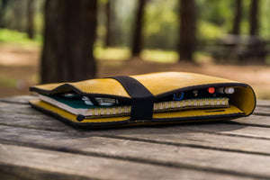 Moleskine Professional Workbook A4 Cover, Leather Compendium - Yellow-Galen Leather