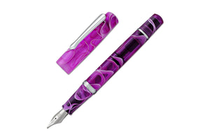 Narwhal Fountain Pen - Hippocampus Purple + Leather Pen Sleeve-Galen Leather