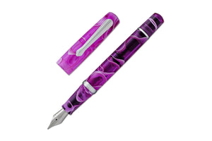 Narwhal Fountain Pen - Hippocampus Purple + Leather Pen Sleeve-Galen Leather