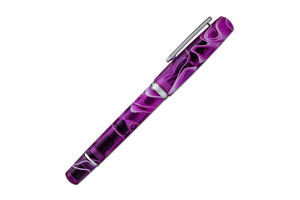 Narwhal Fountain Pen - Hippocampus Purple + Leather Pen Sleeve-Galen Leather
