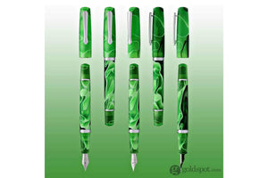Narwhal Fountain Pen - Merman Green + Leather Pen Sleeve-Galen Leather