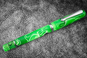 Narwhal Fountain Pen - Merman Green + Leather Pen Sleeve-Galen Leather