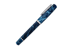 Narwhal Fountain Pen - Poseidon Blue + Leather Pen Sleeve-Galen Leather