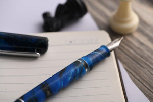 Narwhal Fountain Pen - Schuylkill Marlin Blue + Leather Pen Sleeve-Galen Leather