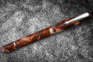 Narwhal Fountain Pen - Schuylkill Rockfish Red + Leather Pen Sleeve-Galen Leather
