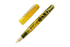 Narwhal Fountain Pen - Yellow Tang + Leather Pen Sleeve-Galen Leather