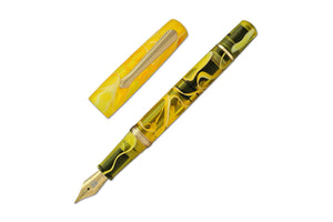 Narwhal Fountain Pen - Yellow Tang + Leather Pen Sleeve-Galen Leather