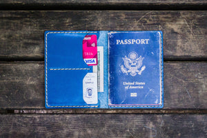 No.06 Leather Passport Holder - Blue-Galen Leather